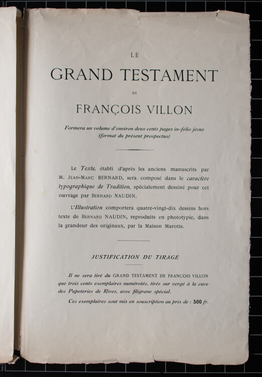 Bernard Naudin - Illustration zu "Le Grand Testament" - 1913 - Lichtdruck