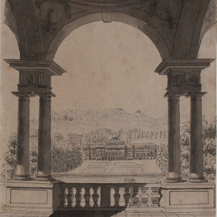 Unbekannt - Schlossanlage Schönbrunn - 1837(?) - Tusche / Aquarell