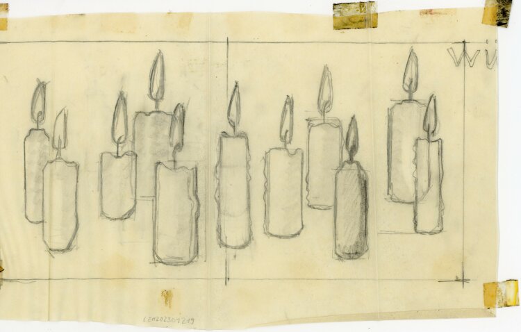 unbekannt - Skizze Kerzen - o.J. - Bleistiftzeichnung