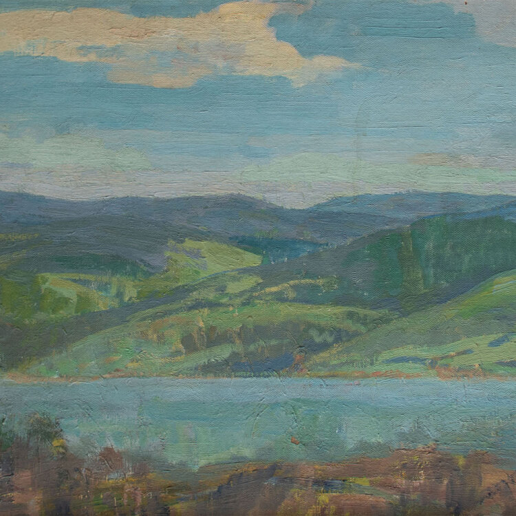 Hans Gött - Sonnige Landschaft - 1937 - Öl auf Leinwand