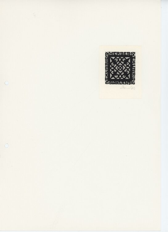 Zbigniew Dolatowski - Ex Libris Herber Blokland - 1973 - Holzschnitt