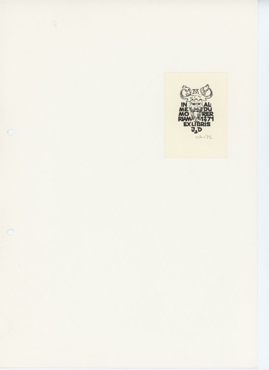 Zbigniew Dolatowski - Ex Libris - 1972 - Holzschnitt
