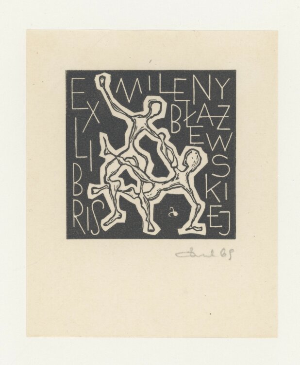 Zbigniew Dolatowski - Ex Libris Mileny Blazewskiej - 1968 - Holzschnitt