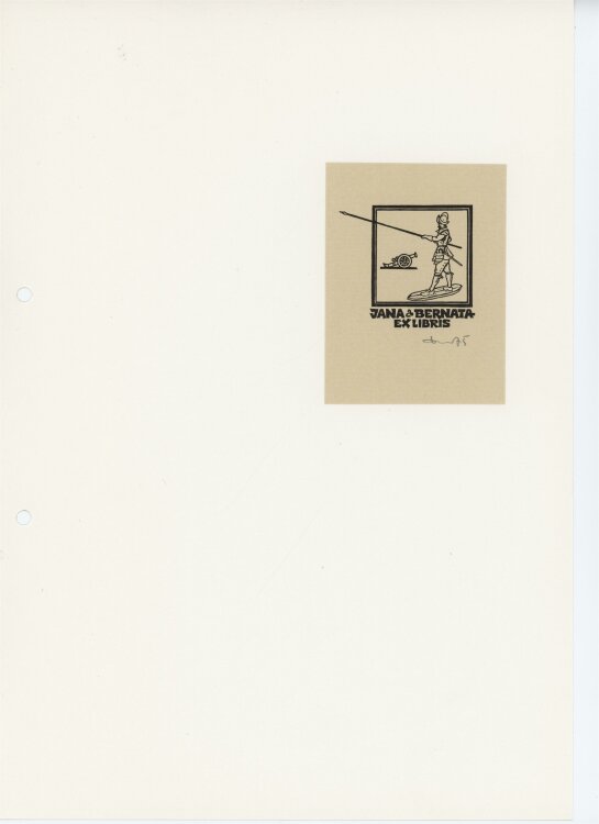Zbigniew Dolatowski - Ex Libris Jana Bernata - 1975 - Holzschnitt
