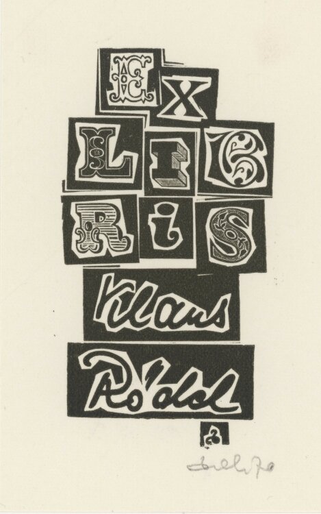 Zbigniew Dolatowski - Ex Libris Klaus Rödel - 1970 - Holzschnitt