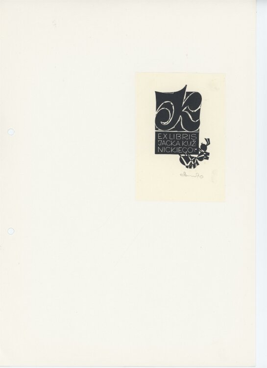 Zbigniew Dolatowski - Ex Libris Jacka Kuz Nickiego - 1970 - Holzschnitt