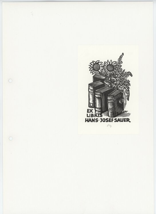 Herbert Ott - Ex Libris Hans Josef Sauer - o.J. - Holzschnitt