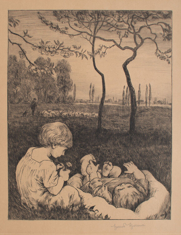 Hans Thoma - Idyll I - 1915 - Radierung