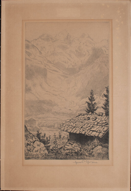 Hans Thoma - Blümslisalp - 1917 - Radierung