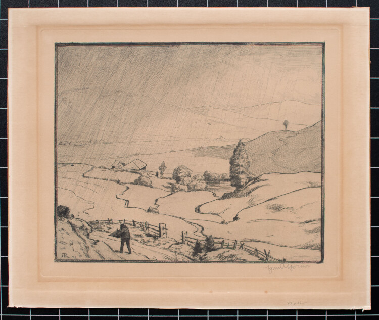 Hans Thoma - Beginnender Regen - 1902 - Radierung