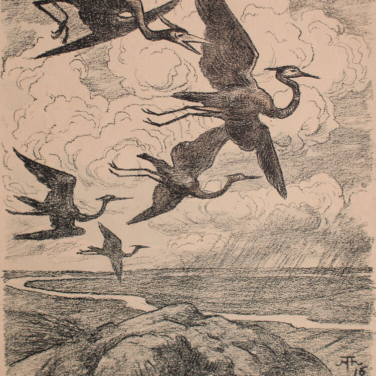 Hans Thoma - Zugvögel - 1916 - Radierung