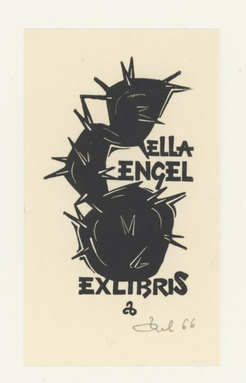 Zbigniew Dolatowski - Ex Libris Ella Engel - 1966 - Holzschnitt