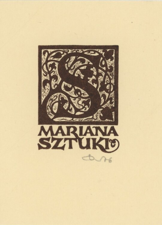 Zbigniew Dolatowski - Ex Libris Mariana Sztuki - 1976 - Holzschnitt