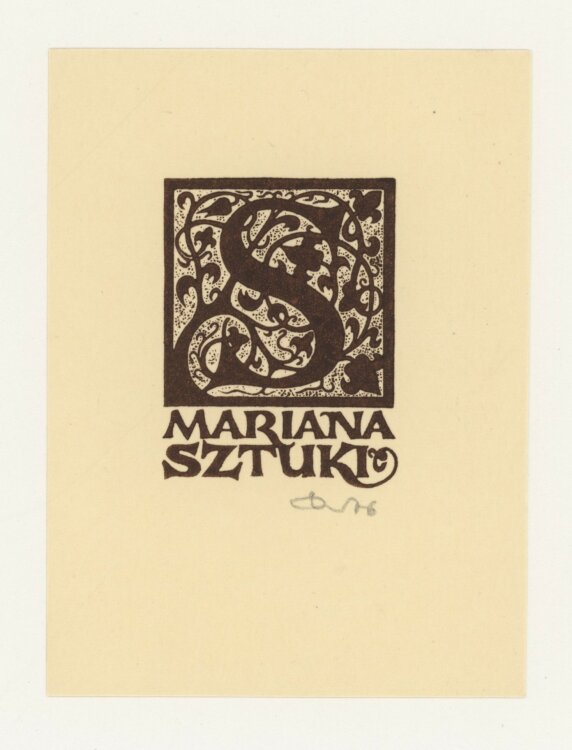 Zbigniew Dolatowski - Ex Libris Mariana Sztuki - 1976 - Holzschnitt