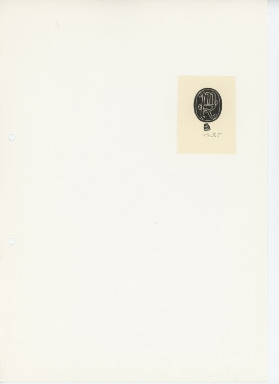 Zbigniew Dolatowski - Ex Libris M R - 1965 - Holzschnitt