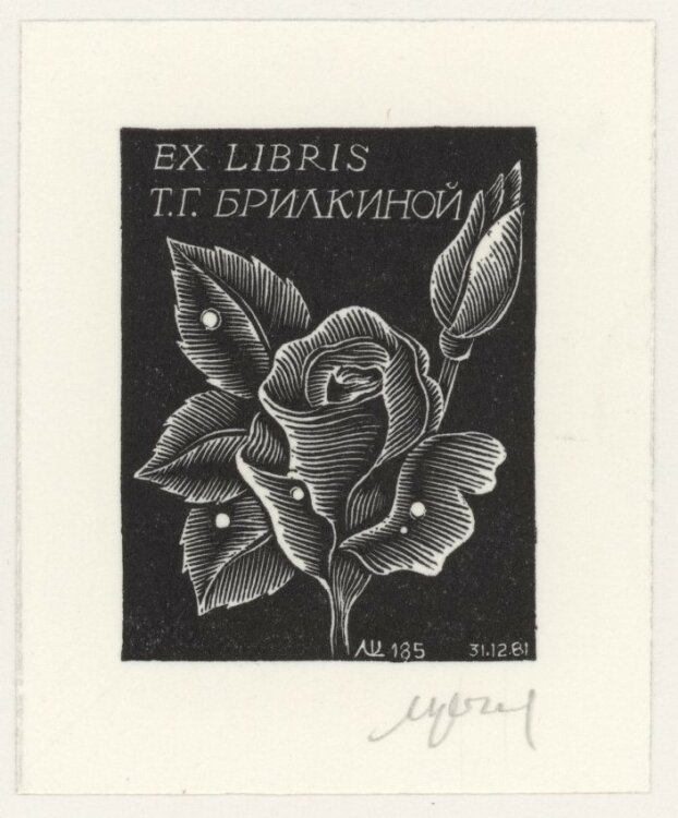 Setnjev - Ex Libris Blume - o.J - Holzschnitt