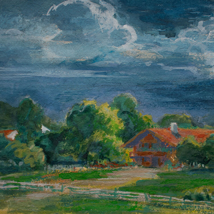 Hans Gött - Bayerische Landschaft - o.J. - Aquarell