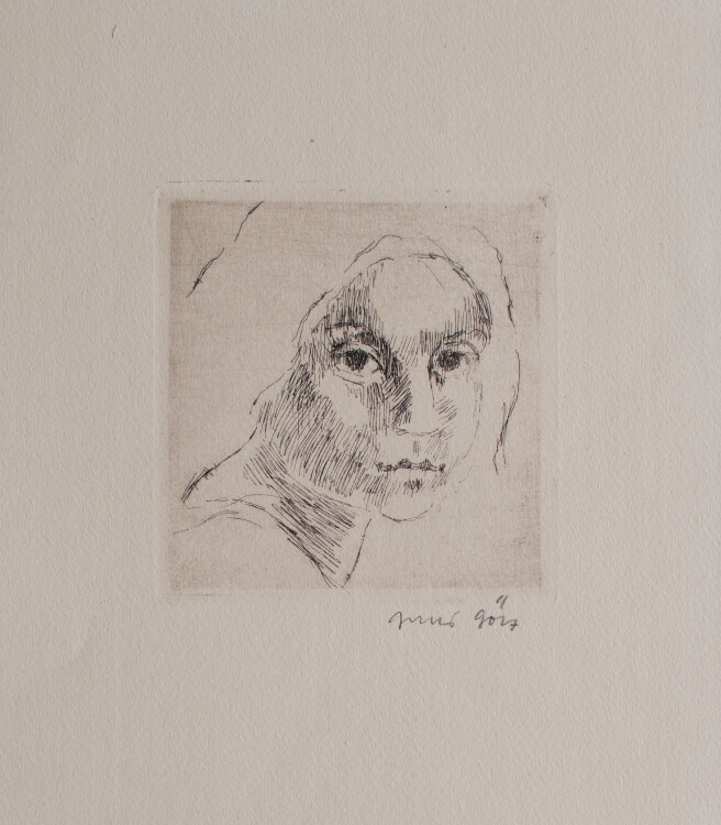 Hans Gött - Porträt eines Mädchens - o.J. - Kaltnadelradierung