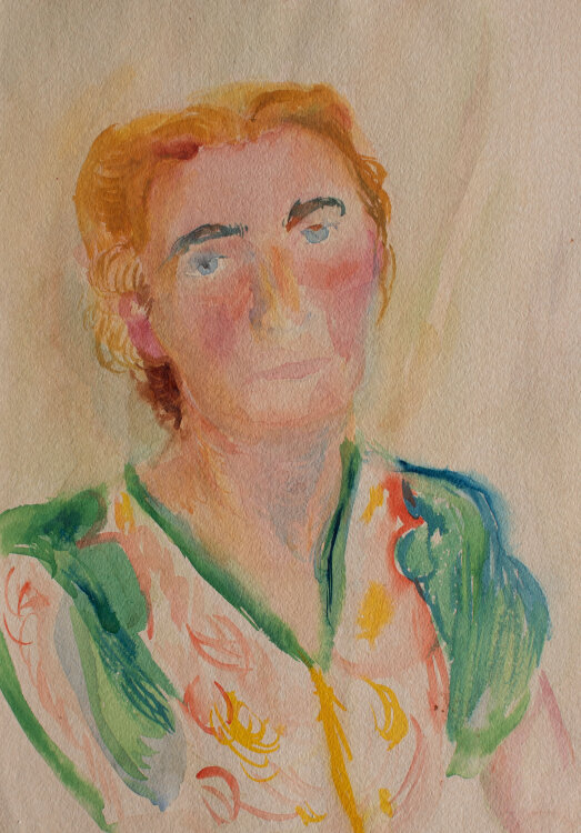 Margarethe von Eichel (?) Familienmitglied der Familie Gött - Porträt einer Frau - o.J. - Aquarell