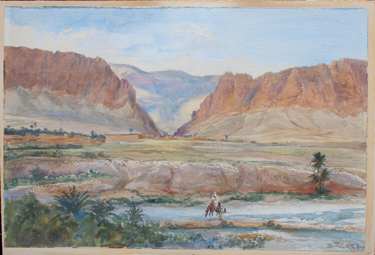 B. Richter - orientalische Landschaft - o.J. - Aquarell