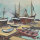 unbekannt - Segelschiffe im Hafen - o.J. - Aquarell