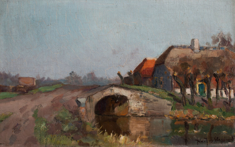 Jan J. van der Stap - Dorfansicht - 1918 - Öl auf Leinwand