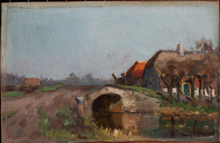 Jan J. van der Stap - Dorfansicht - 1918 - Öl auf Leinwand