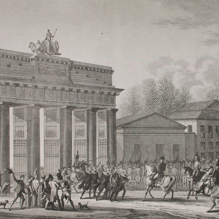 Edme Bovinet nach Jacques Swebach-Desfontaines - Entrée des Francais a Berlin, le 27 Octobre 1806. - 1806 - Kupferstich