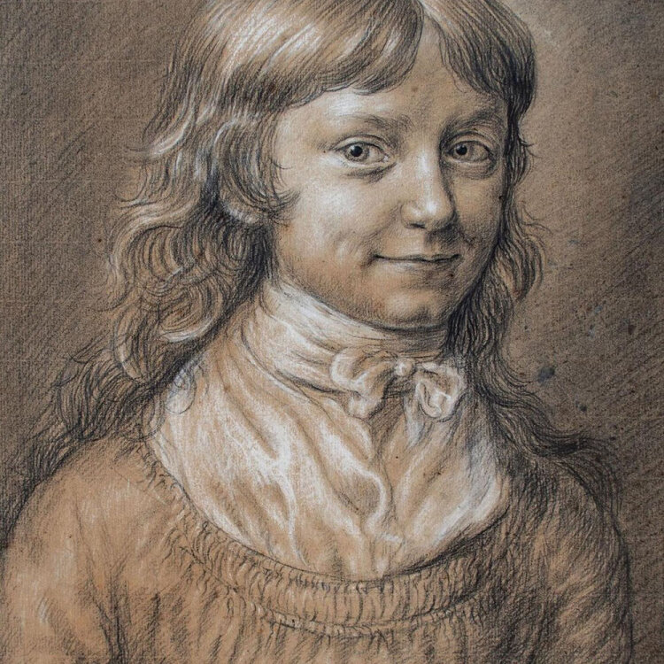 Rudolf Suhrland? - Kinderporträt (Knabe) - o.J. - Kohle