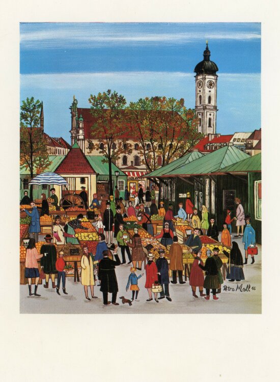 Petra Moll - München-Obstmarkt - 1965 - Kunstdruck