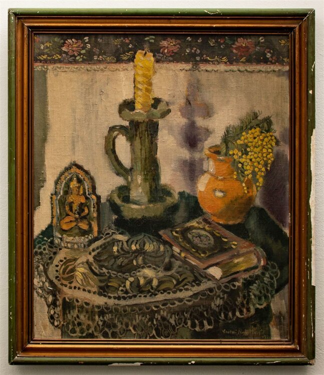 Margit Csabai Rott - Stillleben mit Kerze - 1931 - Öl auf Leinwand
