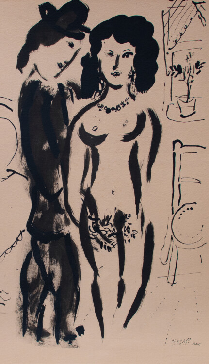 Marc Chagall - The Lovers - 1958 - Lithografie (Pochoir/Schablone)