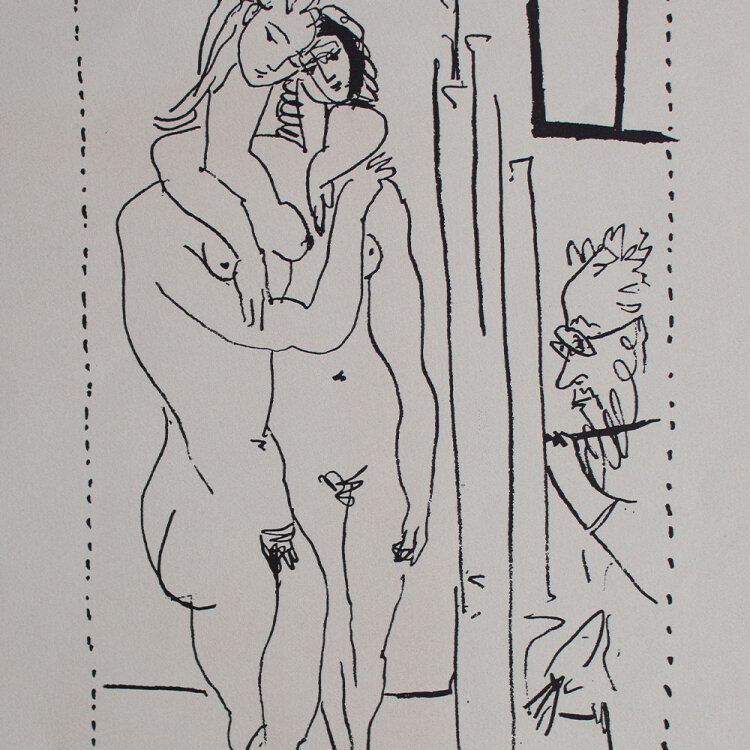 Pablo Picasso - Atelier aux deux modèles - o.J. - Offsetdruck