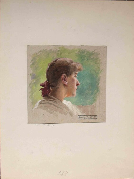 Adrienne von Pötting - Weibliches Porträt - o.J. - Öl auf Malpappe