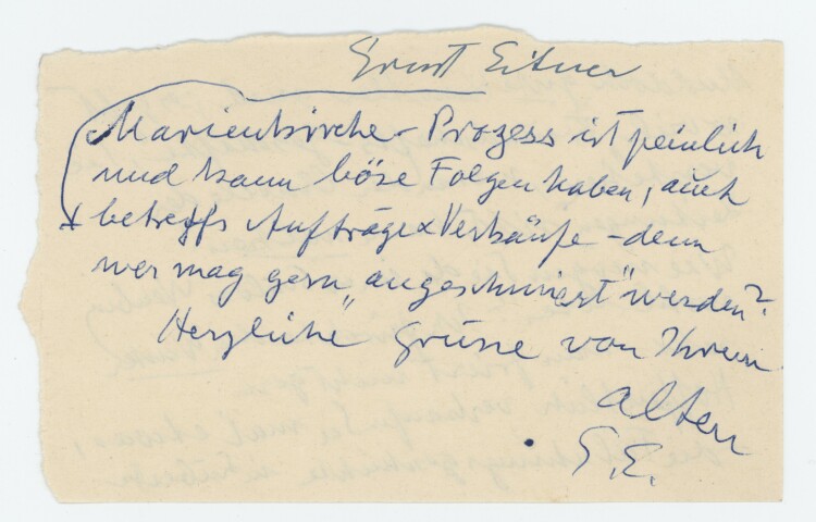 Ernst Eitner - Brief - 19.12.1952