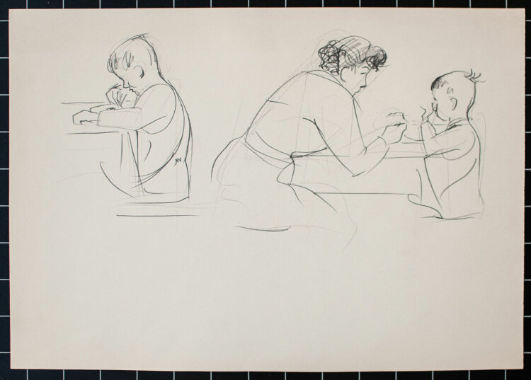 O. Hartmann - Mutter mit Kind - o.J. - Zeichnung