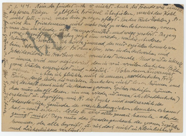 Ernst Eitner - Brief - 03.01.1945/ 05.01.1944 (versehentlich falsch datiert?)