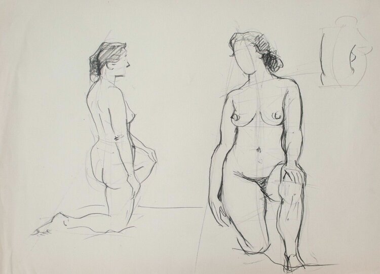 O. Hartmann - Weiblicher Rückenakt - o.J. - Zeichnung