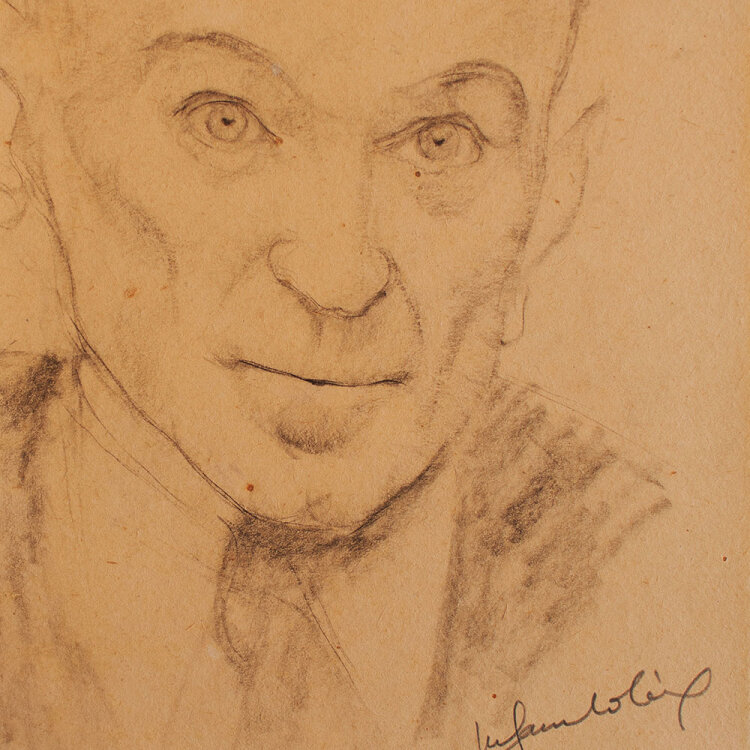 Unbekannt - Porträt Karl Valentin - o.J. - Kohle und Bleistift