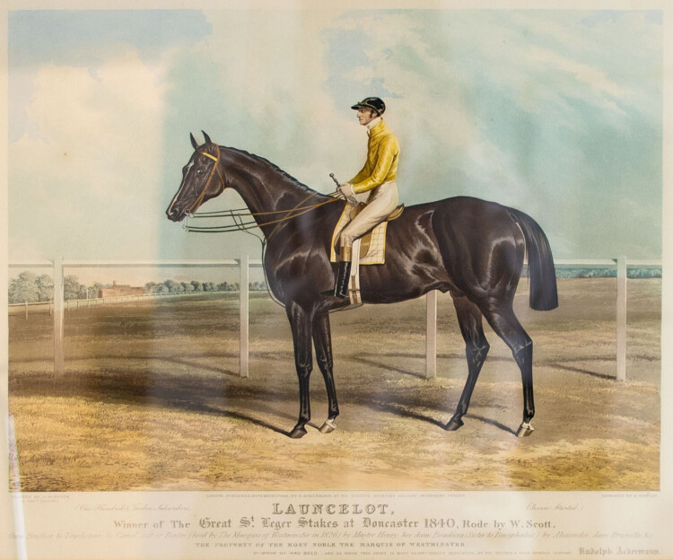 Edward Duncan - Launcelot, Winner of the Great St. Leger States at Doncaster - 1840 - Aquatinta