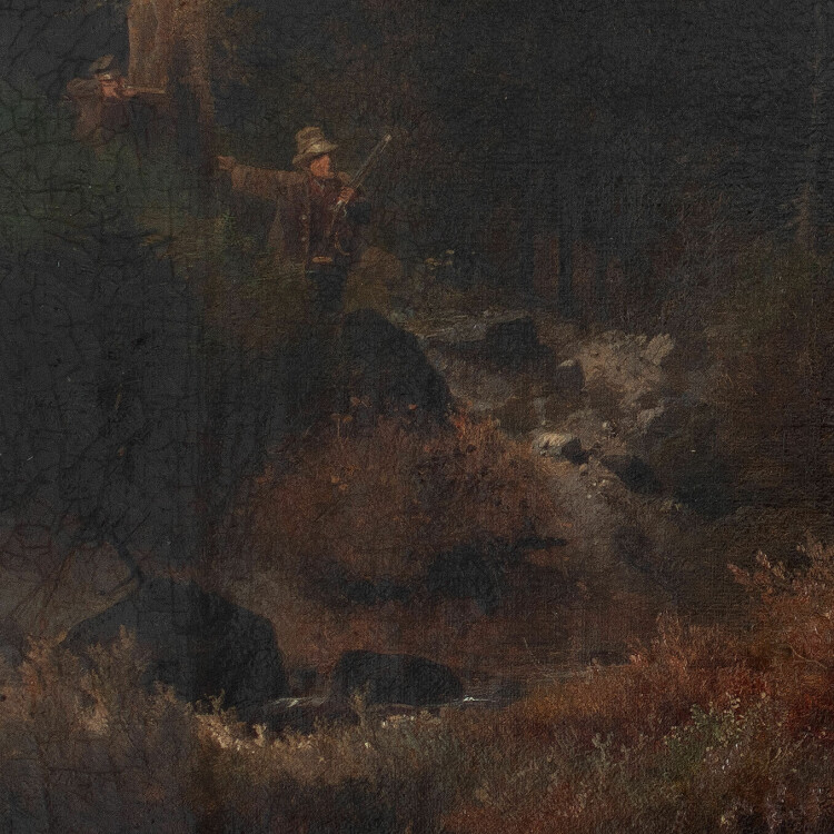 Meno Mühlig - Überfall im Wald - 1859 - Öl auf Leinwand