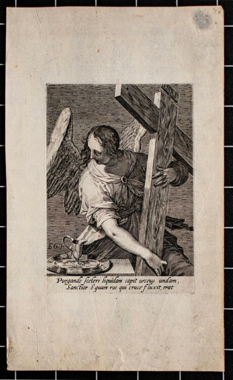 Egidius Sadeler - Engel mit Kreuz. Theatrum Passionis...