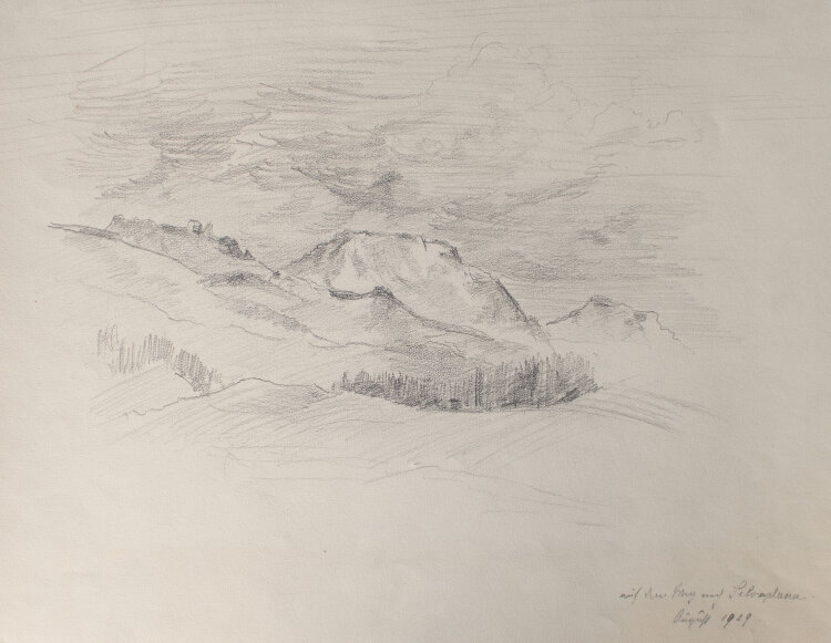 Mathilde von End - Auf dem Berg nach Silvaplana - 1929 - Bleistift