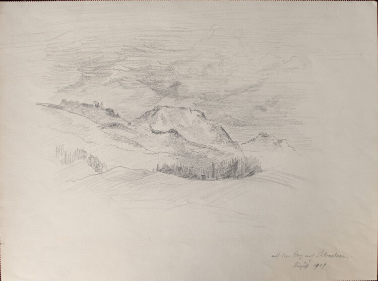 Mathilde von End - Auf dem Berg nach Silvaplana - 1929 - Bleistift