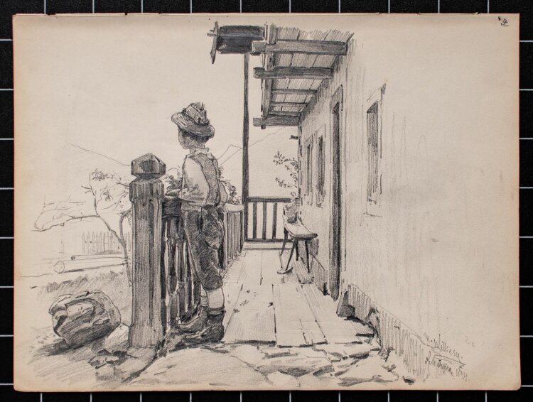 Martin Wilberg - Blick in die Ferne - 1894 - Bleistiftzeichnung