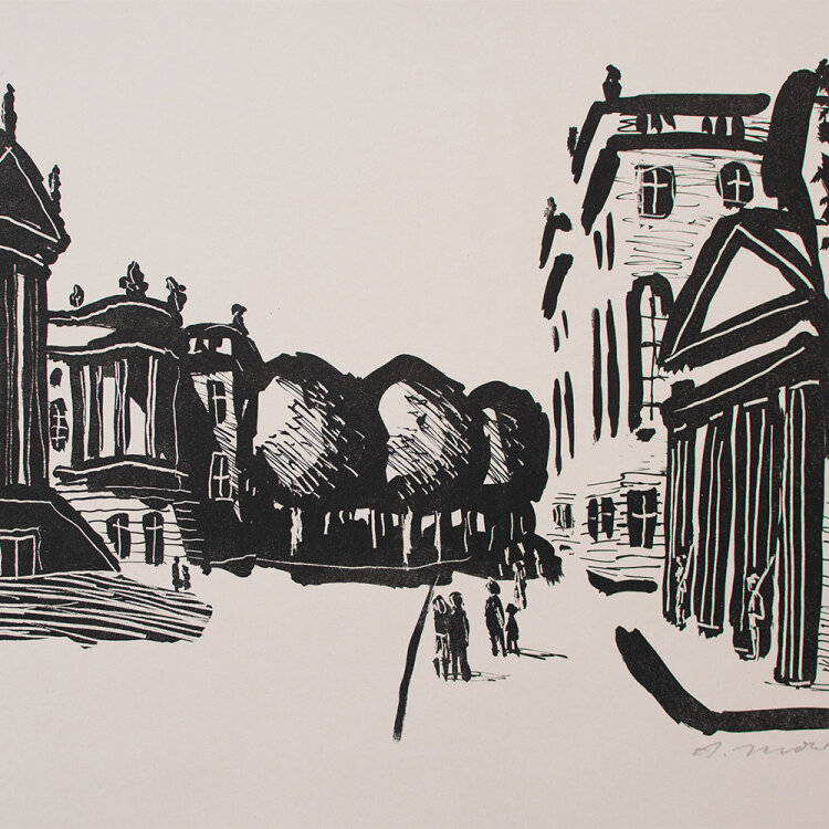 Arno Mohr - Unter den Linden - 1973 - Lithoagrafie