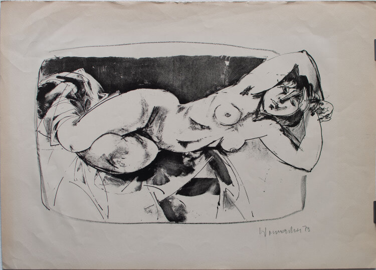 Walter Womacka - Weiblicher Akt - 1973 - Lithografie