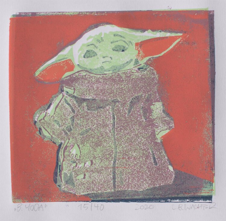 Leonhard Wachter - B.YODA. - 2020 - Farblinolschnitt