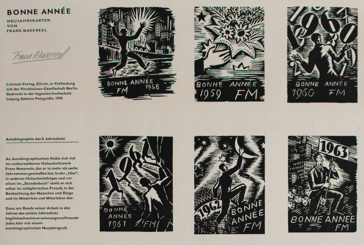 Frans Masareel - Bonne Année. Neujahrskarten - o.J. - Druckgrafik auf Papier