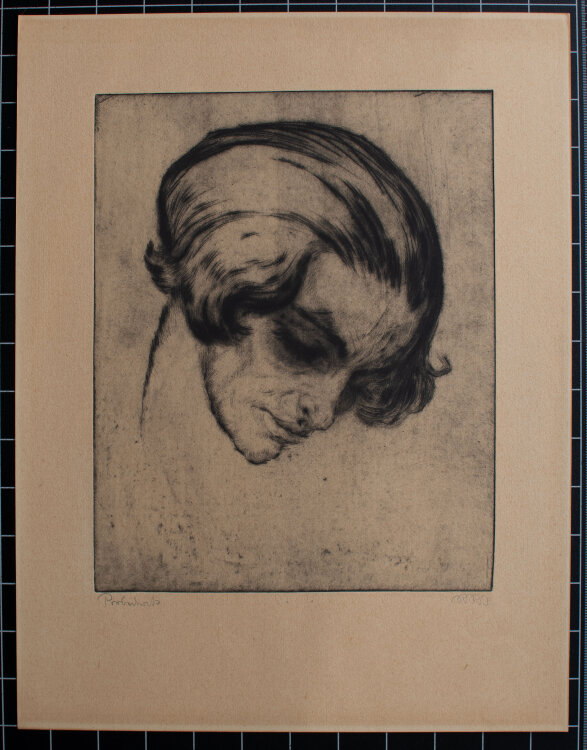 Reinhold Rudolf Junghanns - Bildnis Mary Wigman - o.J. - Radierung